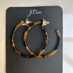 J Crew Tortoise Hoop Earrings